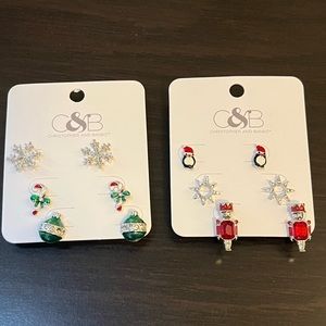 NWT Christopher & Banks Holiday Stud Earring Sets
